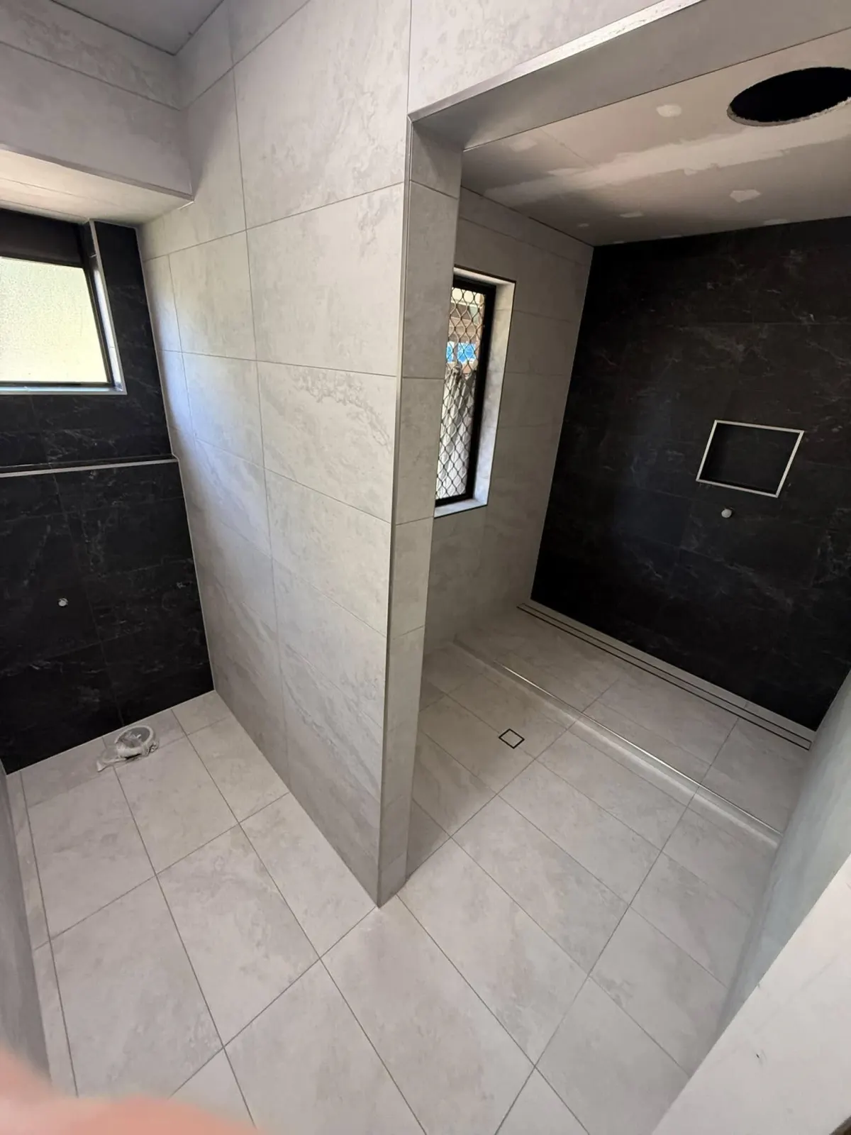 Bathroom wall tiling project in Brisbane