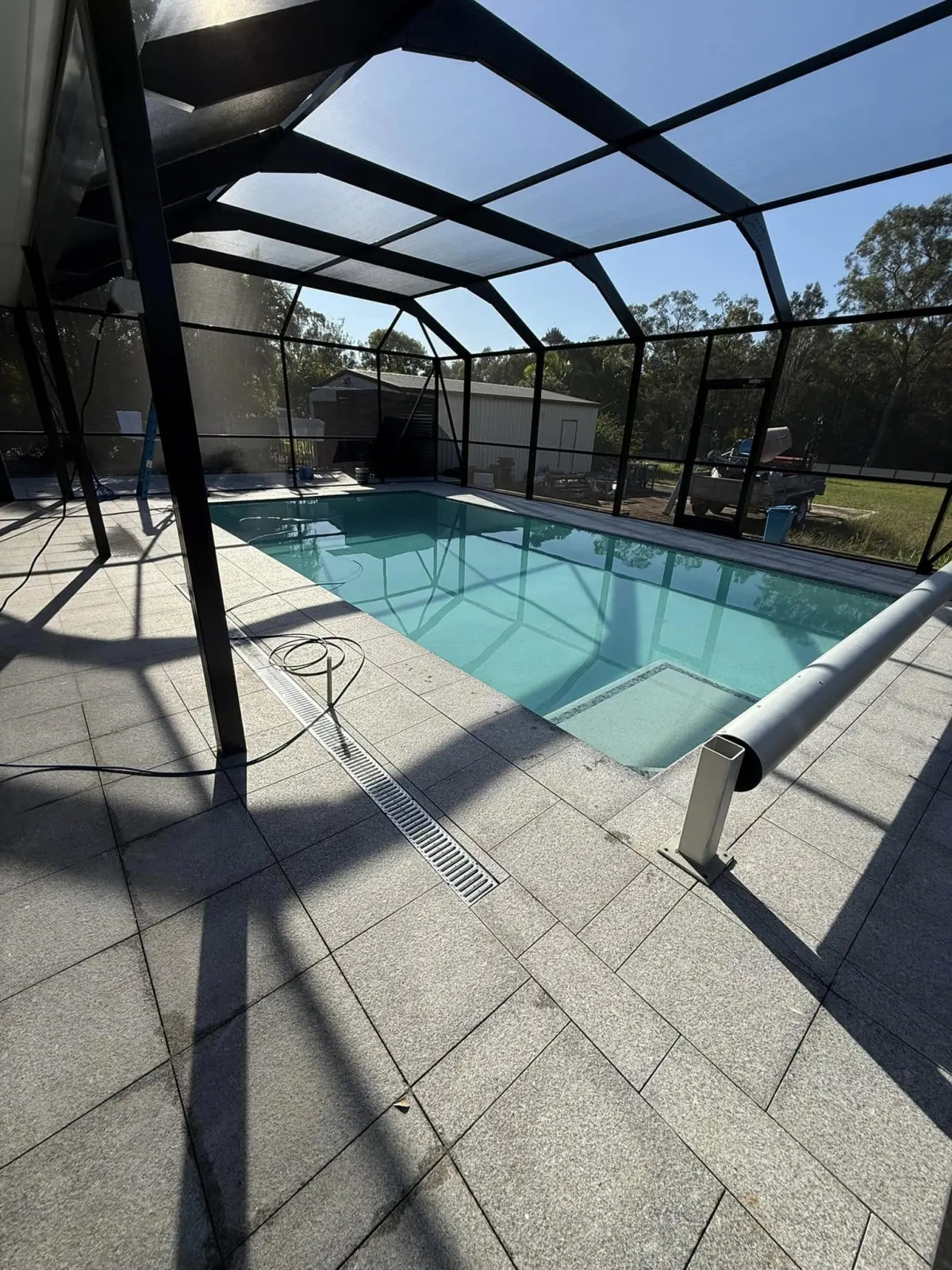 Poolside tiling project in Brisbane